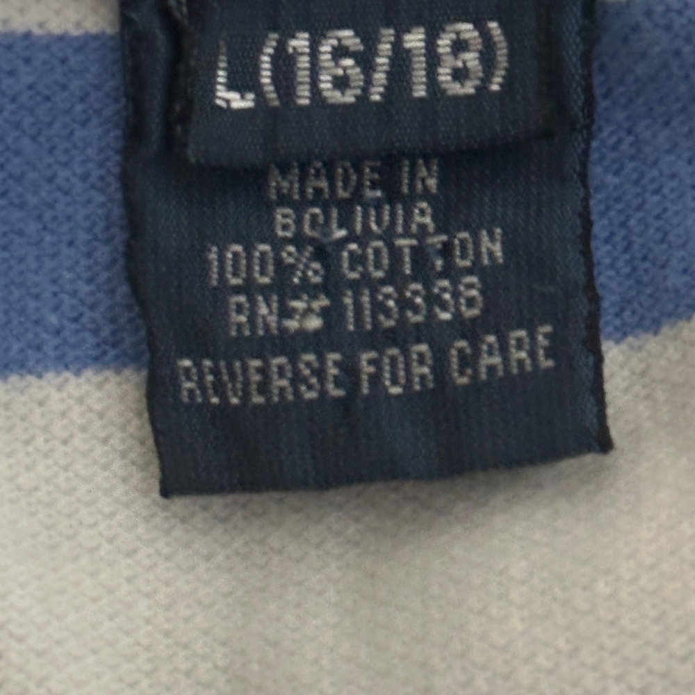 Polo by Ralph Lauren Boys’ Striped Polo Shirt L (16/18) Blue Green White - Picture 5 of 5